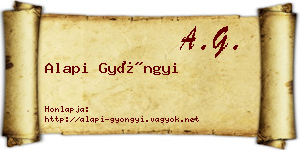 Alapi Gyöngyi névjegykártya