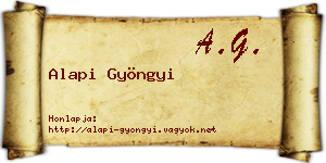Alapi Gyöngyi névjegykártya